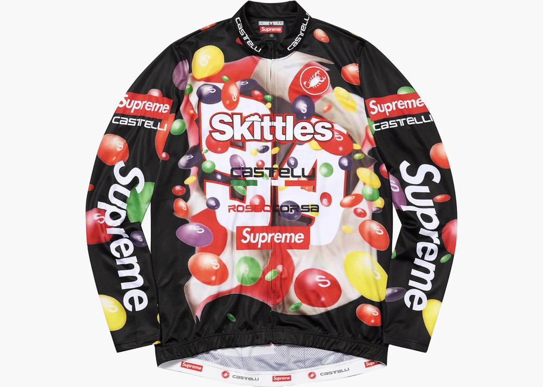 Supreme Skittles Castelli L/S Cycling Jersey Black | Hype Clothinga