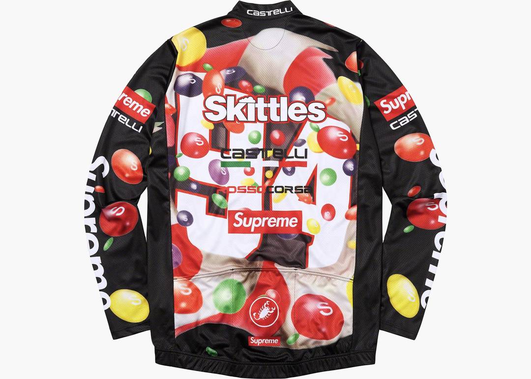 Supreme Skittles Castelli L/S Cycling Jersey Black | Hype Clothinga