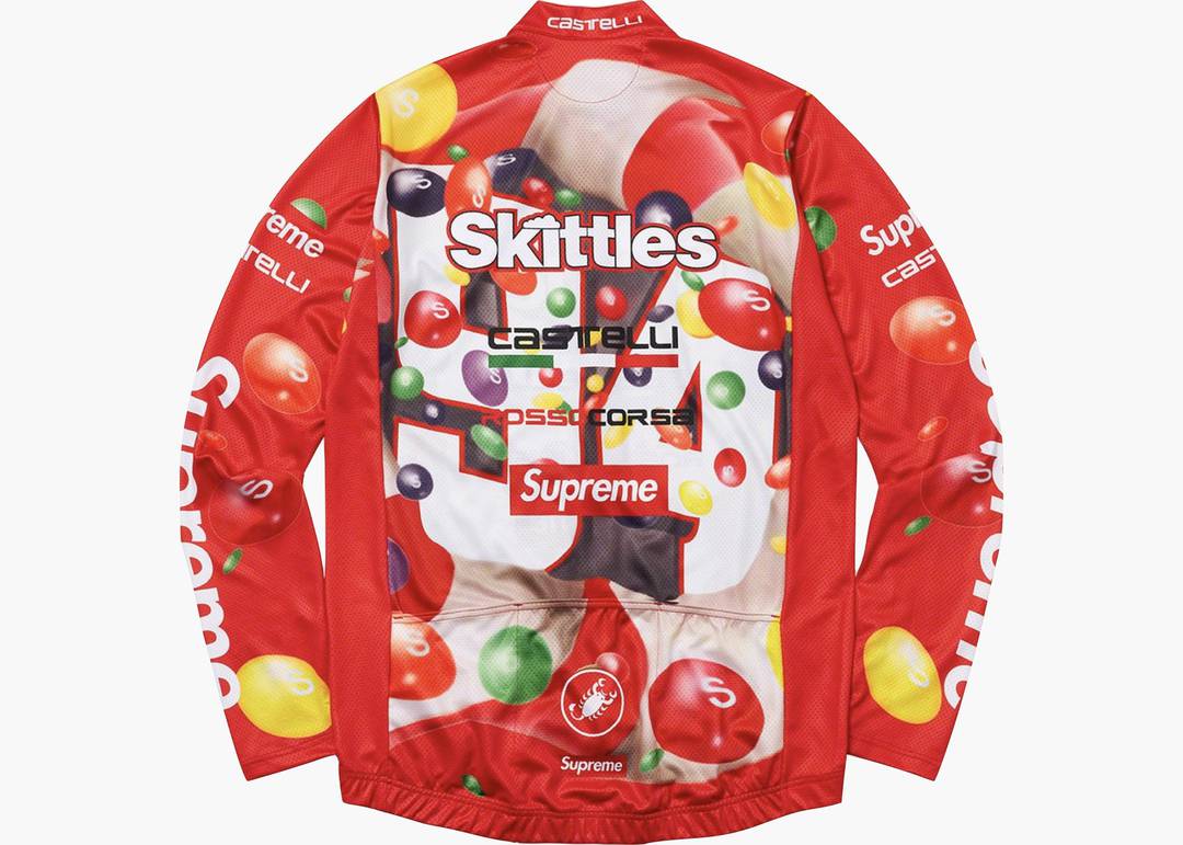 Supreme Skittles Castelli L/S Cycling Jersey Red | Hype Clothinga