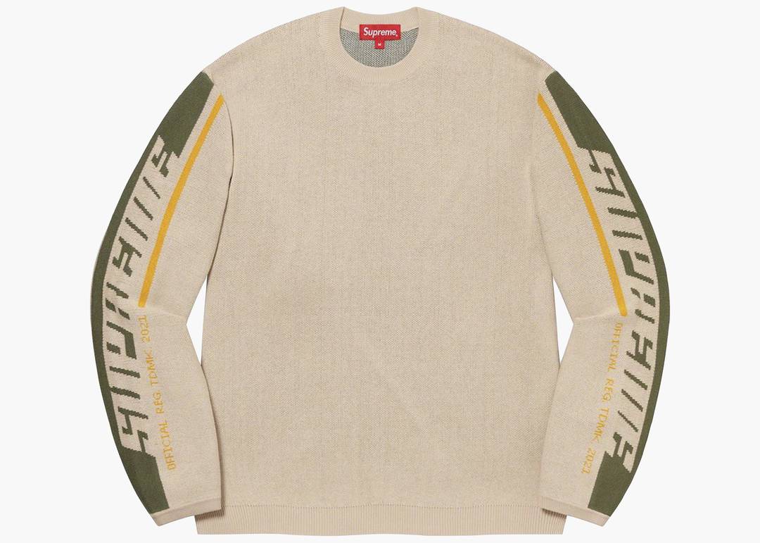 Supreme Sleeve Stripe Sweater Tan | Hype Clothinga