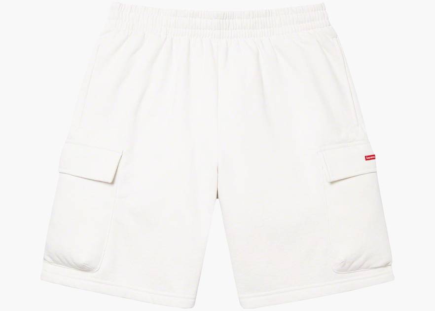 Supreme Small Box Baggy Cargo Sweatshort White | Hype Clothinga