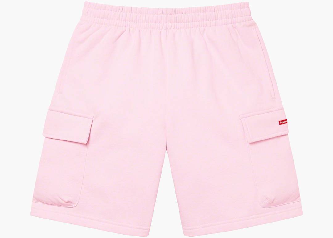 Supreme Small Box Baggy Cargo Sweatshort Light Pink | Hype Clothinga