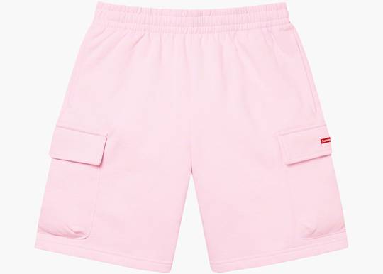 Supreme Small Box Baggy Cargo Sweatshort Light Pink | Hype Clothinga