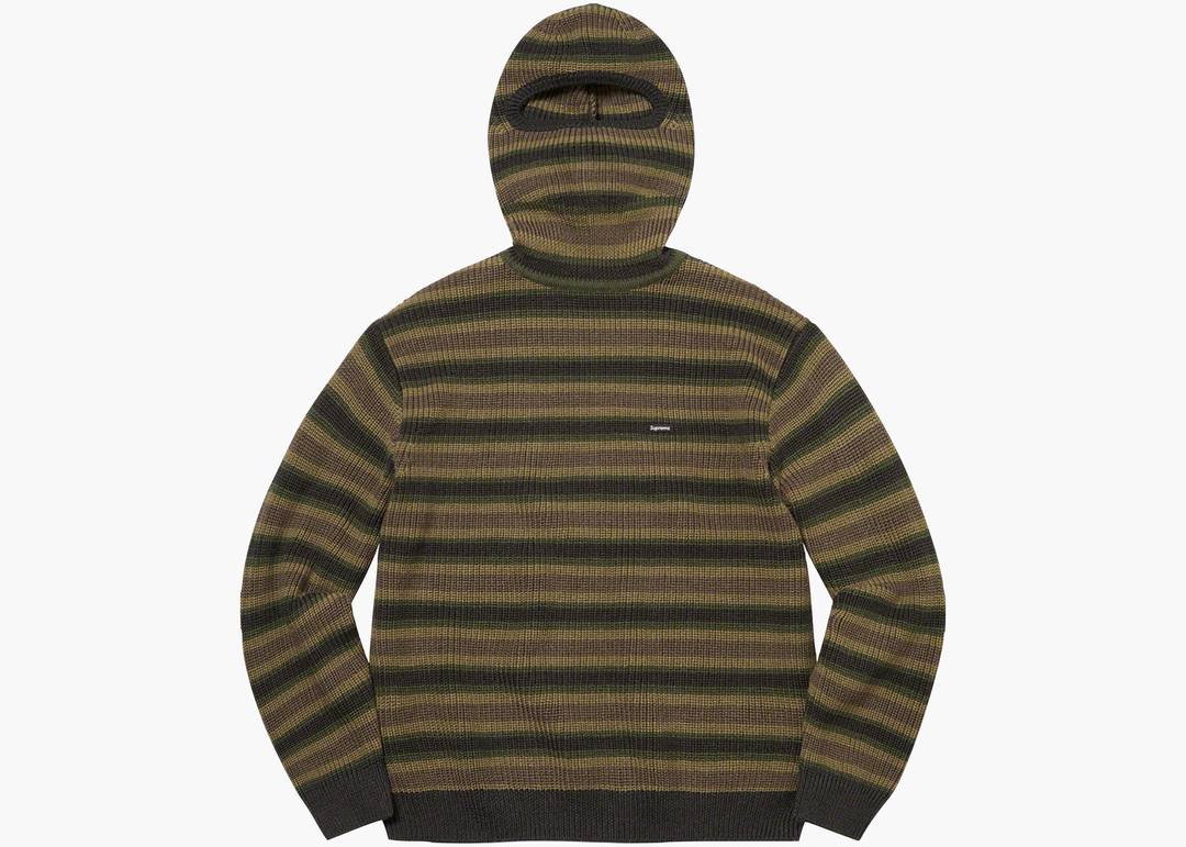 Supreme Small Box Balaclava/Turtleneck Sweater Olive Stripe   Hype