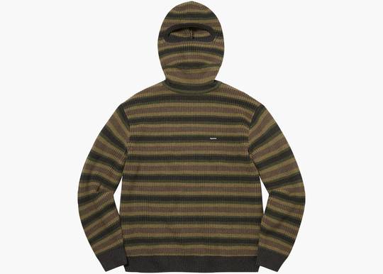 Supreme Small Box Balaclava/Turtleneck Sweater Olive Stripe