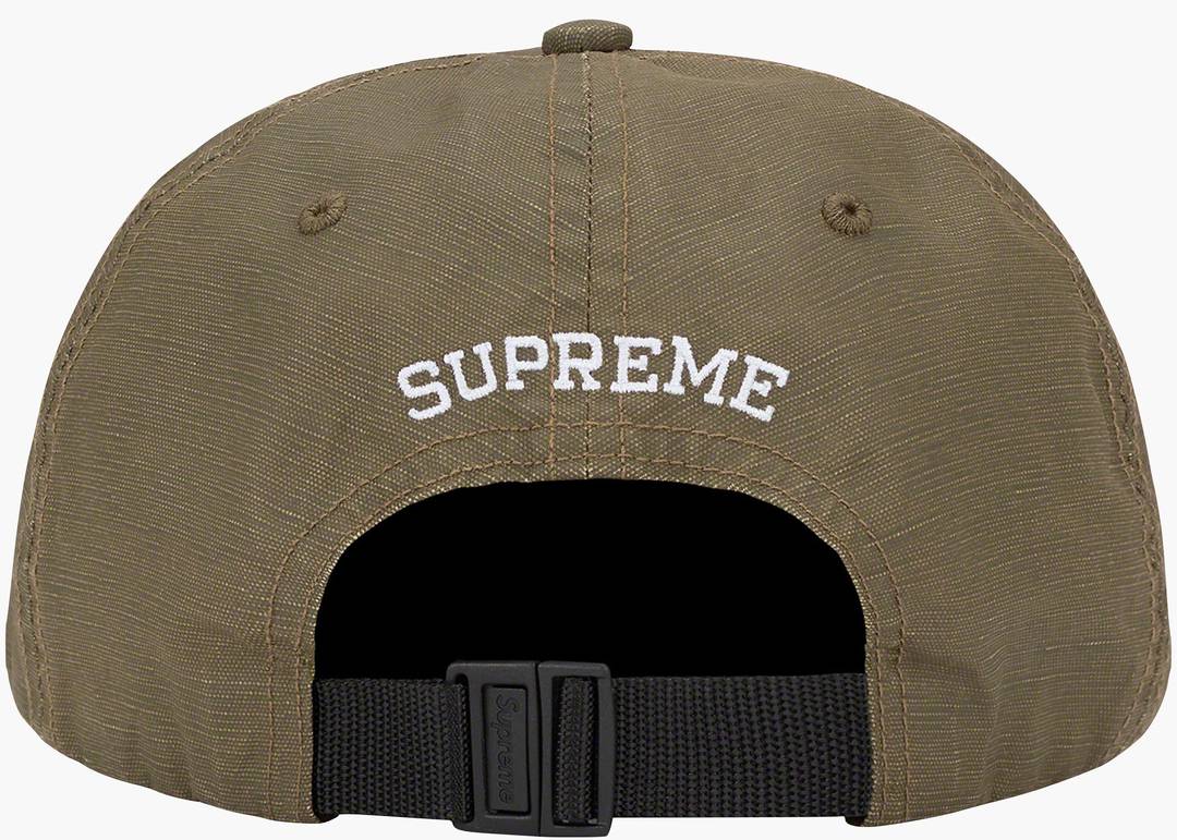 Supreme Small Box Coated Linen 6-Panel Olive | Hype Clothinga