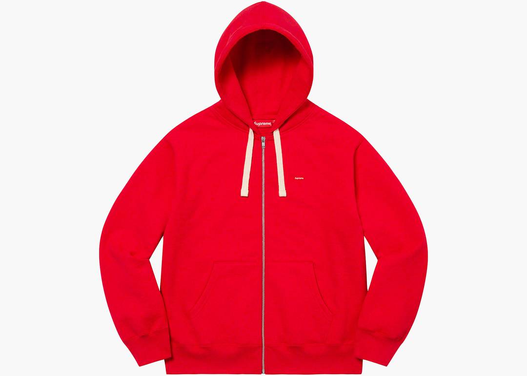 Supreme Small Box Drawcord Zip Up Hooded Sweatshirt Red