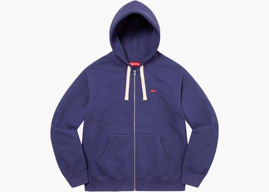 Supreme Small Box Drawcord Zip Up Hooded Sweatshirt Washed Navy | Hype  Clothinga