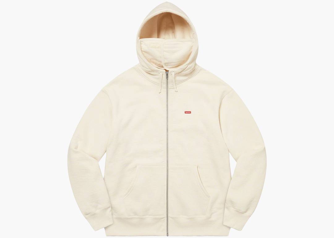 Supreme Small Box Facemask Zip Up Hooded Sweatshirt (FW21) Natural