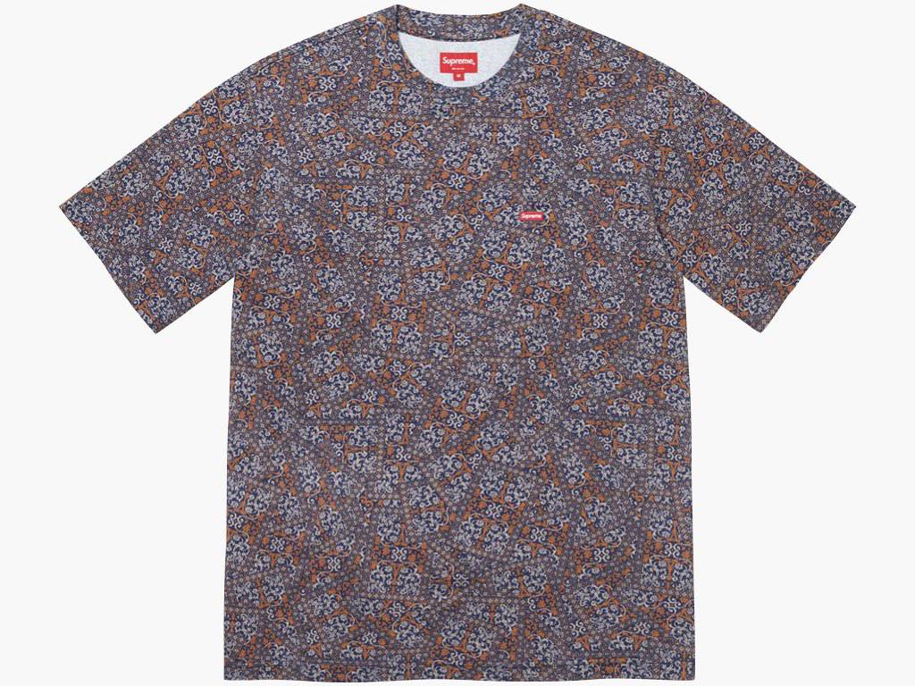 Supreme Small Box Tee Navy Floral Cards | Hype Clothinga