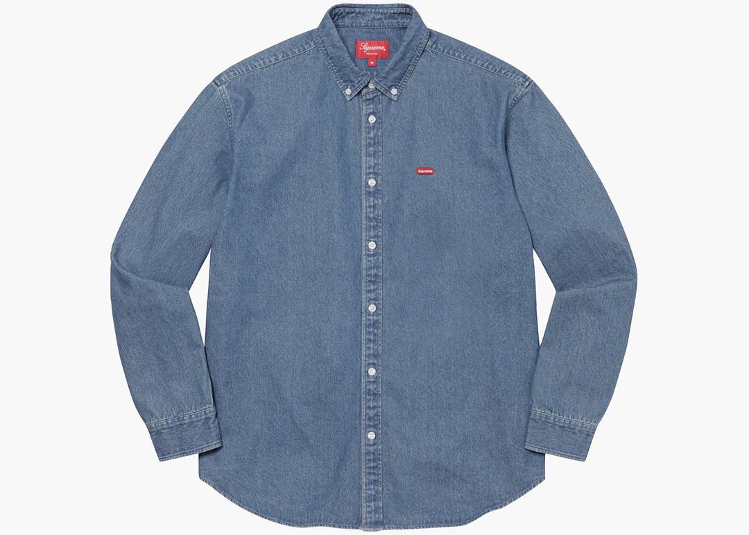 Supreme Small Box Twill Shirt Denim | Hype Clothinga