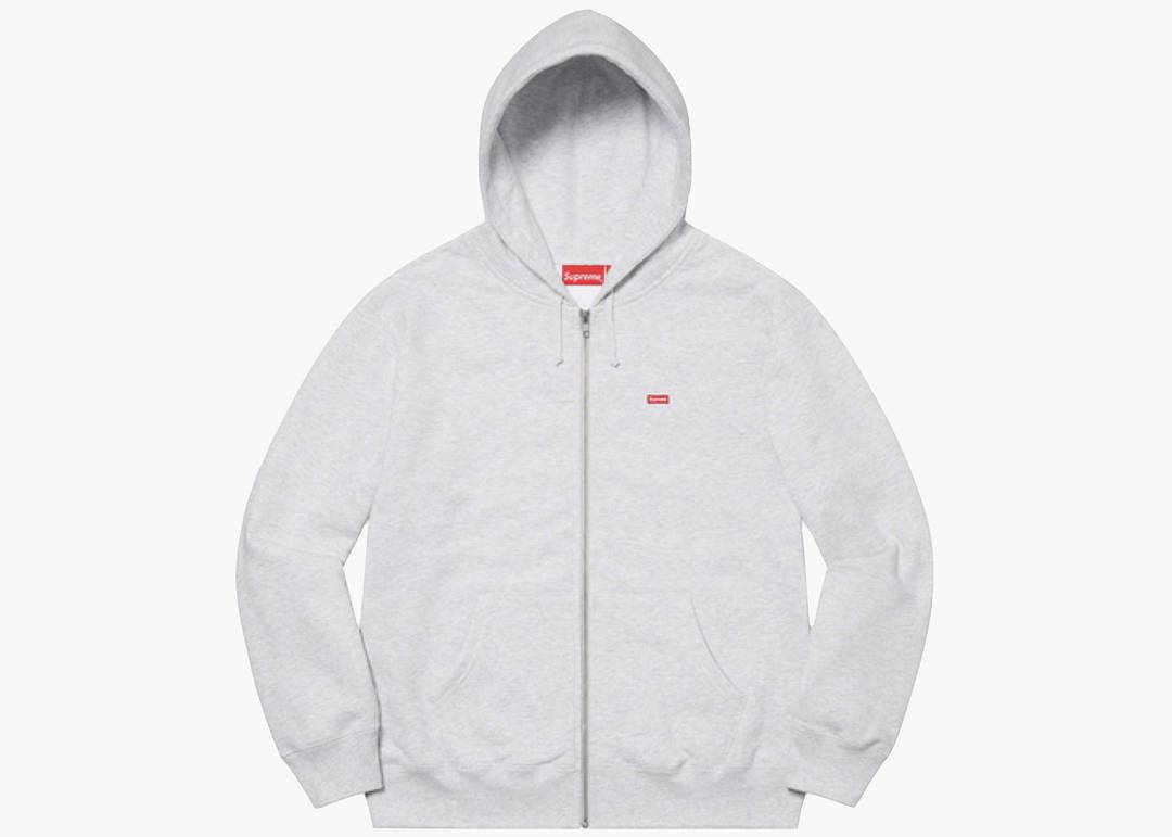 Supreme Small Box Zip Up Hooded Sweatshirt Ash Grey