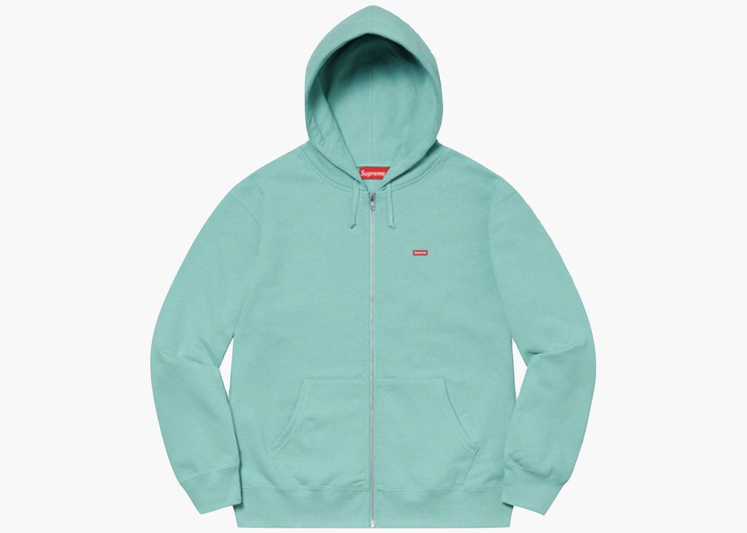 Supreme Small Box Zip Up Hooded Sweatshirt Dusty Aqua