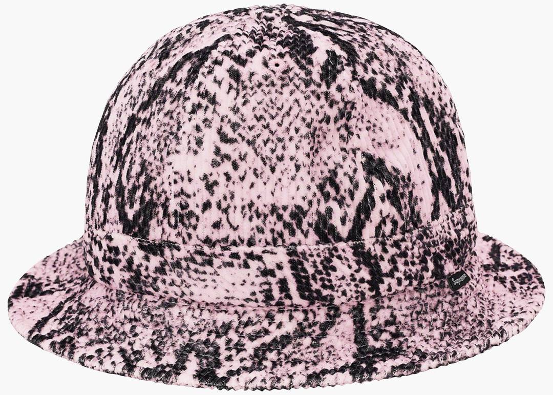 Supreme Snakeskin Corduroy Bell Hat Pink