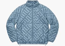 Supreme Spellout Quilted Lightweight Down Jacket Slate | Hype 