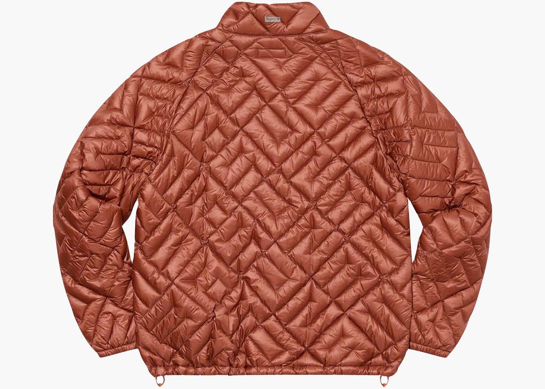 Supreme Spellout Quilted Lightweight Down Jacket Rust | Hype ...