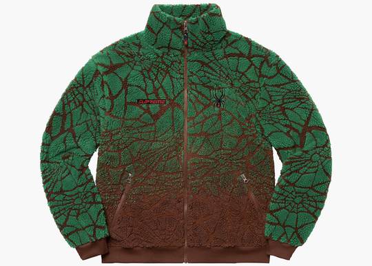 Supreme Spyder Web Polar Fleece Jacket Brown | Hype Clothinga