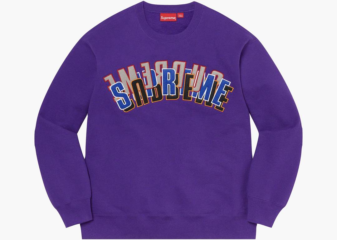 supreme Stacked Crewneck purple XL