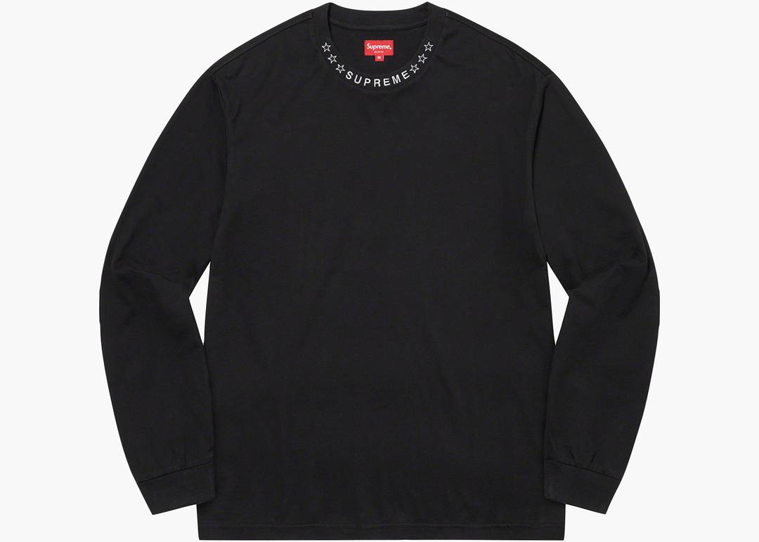 Supreme Stars Collar L/S Top Black | Hype Clothinga