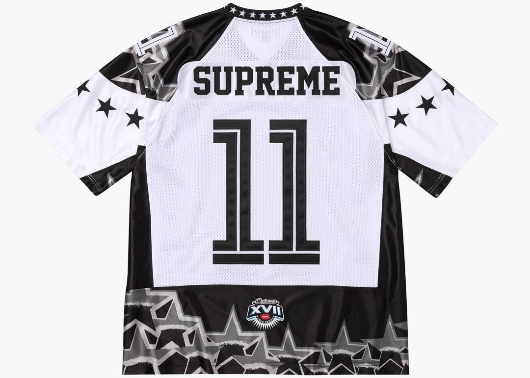 Supreme Stars Football Jersey Black | Hype Clothinga Supreme Stars Football Jersey Black | Hype Clothinga