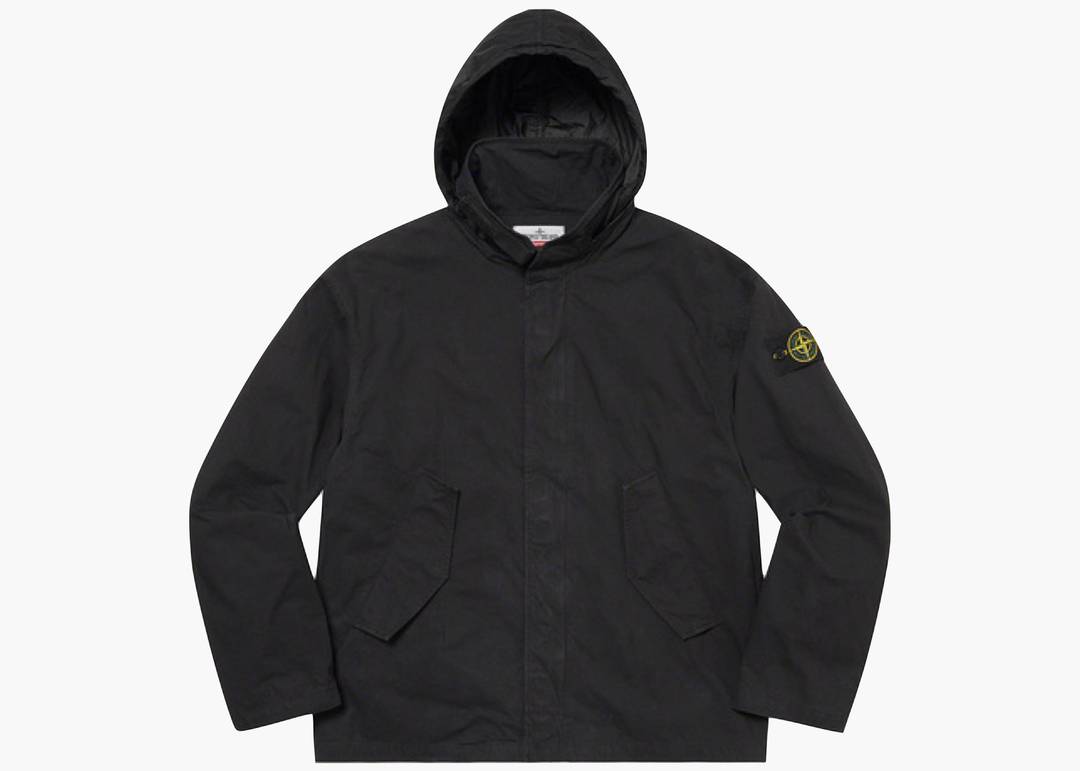 Supreme Stone Island Cotton Cordura Shell Jacket Black | Hype