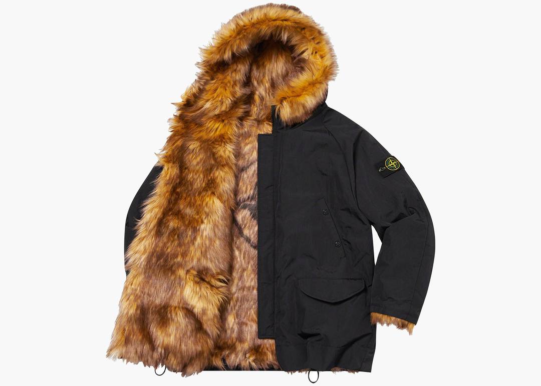 Supreme Stone Island Formula Steel Reversible Faux Fur Parka