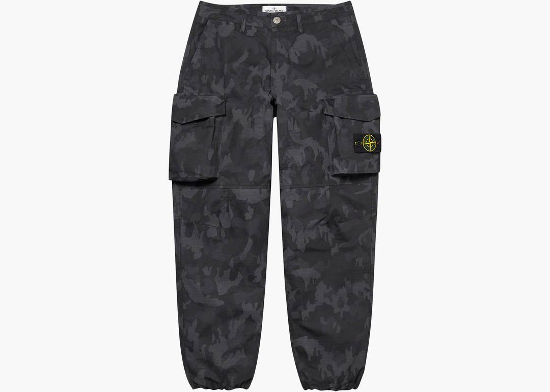 Supreme Stone Island Reactive Ice Camo Ripstop Cargo Pant Black