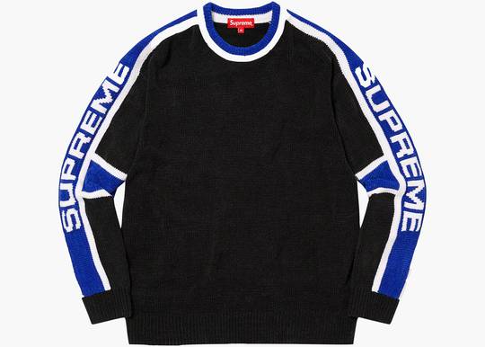 Supreme Stripe Chenille Sweater Black | Hype Clothinga