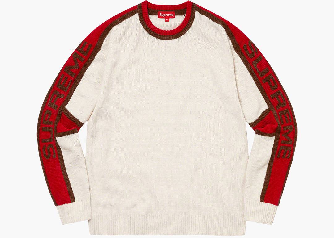 Supreme Stripe Chenille Sweater White | Hype Clothinga