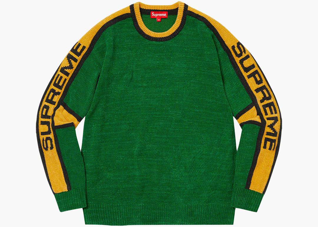 Supreme Stripe Chenille Sweater Green | Hype Clothinga