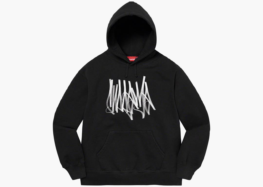 Supreme Tag Hooded Sweatshirt Black   Hype Clothinga