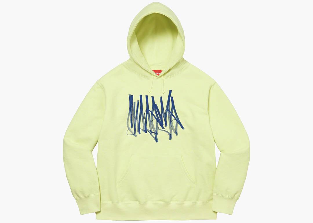 Supreme Tag Hooded Sweatshirt Pale Lime | Hype Clothinga