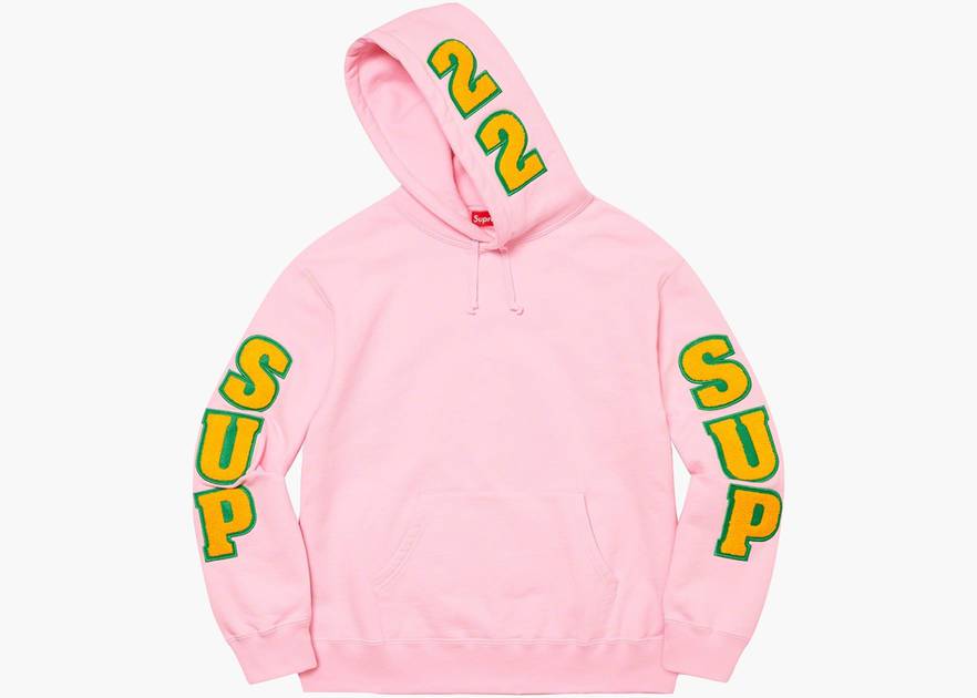 Supreme Team Chenille Hooded Sweatshirt Light Pink | Hype 