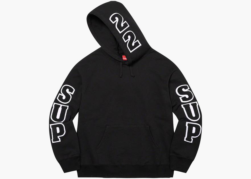 Supreme Team Chenille Hooded Sweatshirt Black | Hype Clothinga