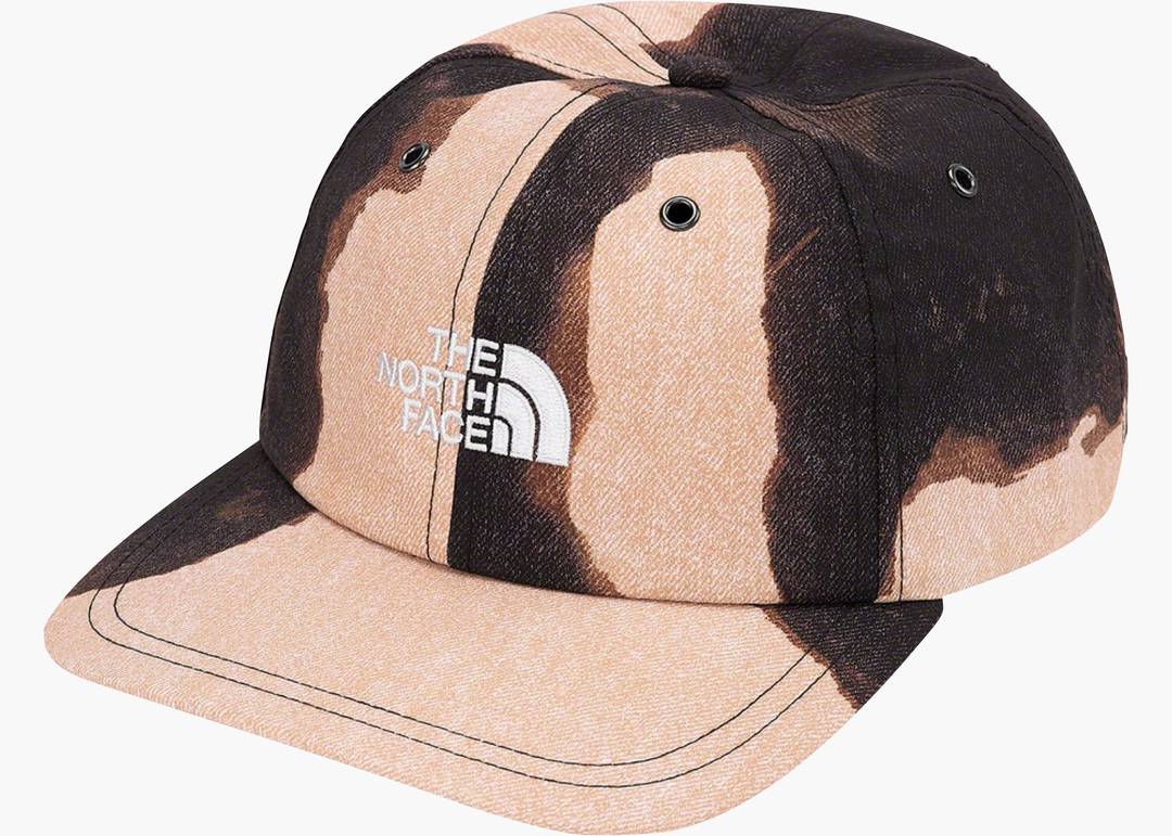 Supreme The North Face Bleached Denim Print 6-Panel Black | Hype