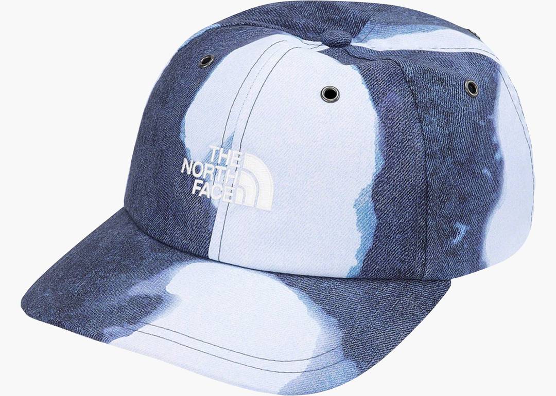 Supreme Flames Jacquard Denim Camp Cap Washed Indigo, Men's