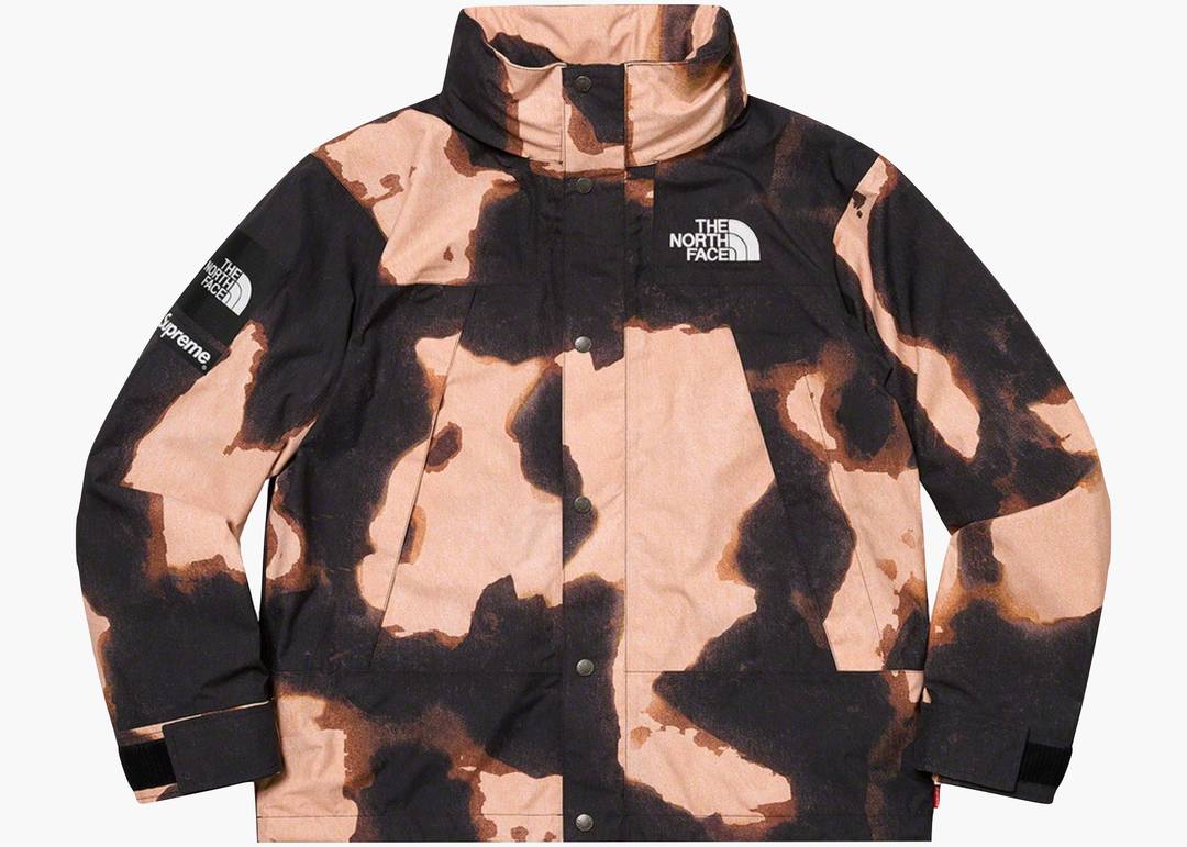 Supreme The North Face Bleached Denim Print Mountain Jacket Black