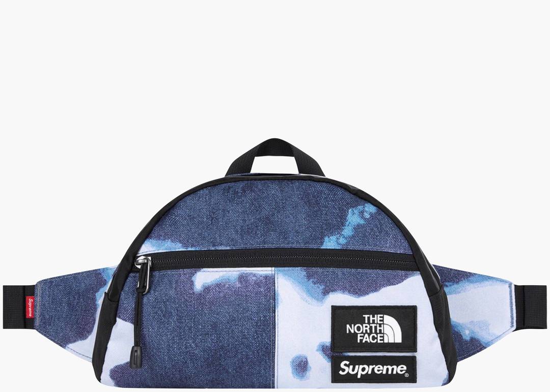 Supreme The North Face Bleached Denim Print Roo II Indigo