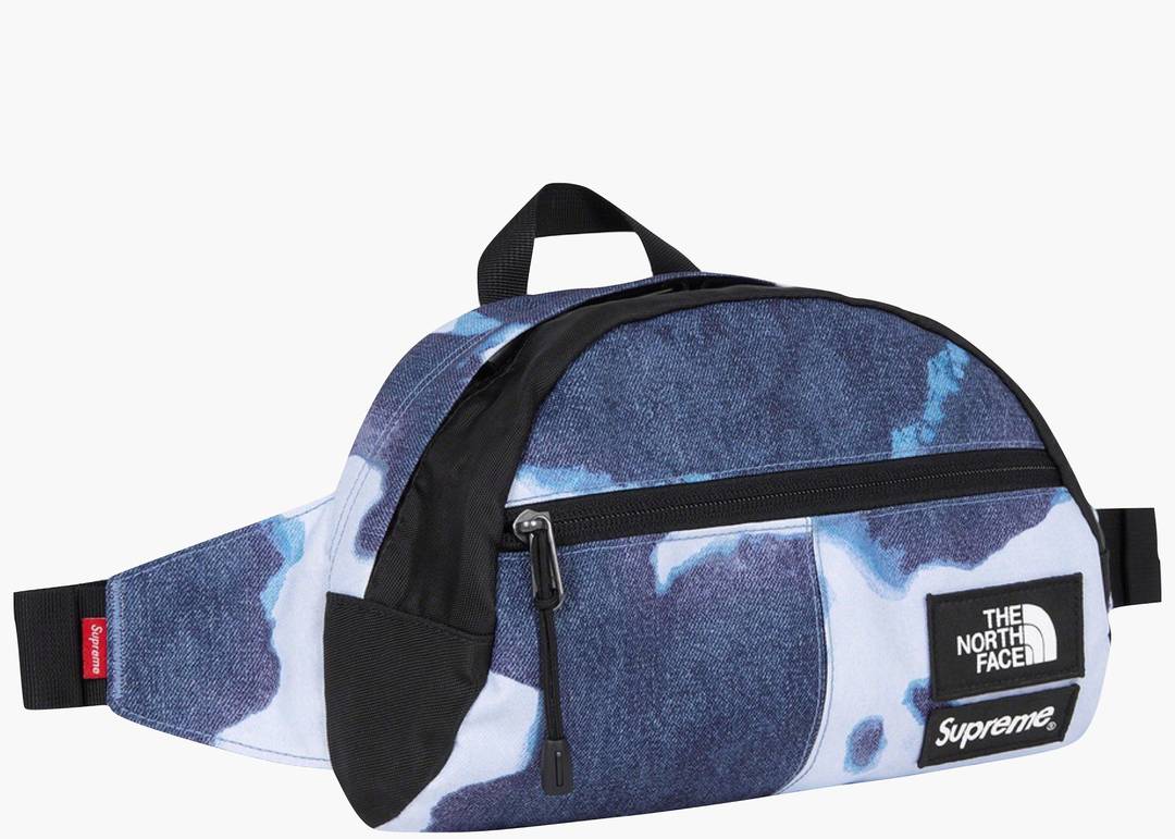 Supreme x The North Face Pocon Bleached Denim-Print Backpack - Black