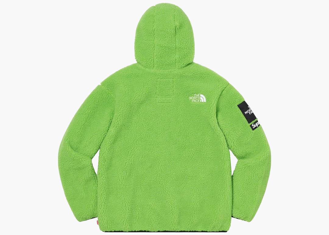 Supreme The North Face Logo Hooded Fleece Jacket Lime