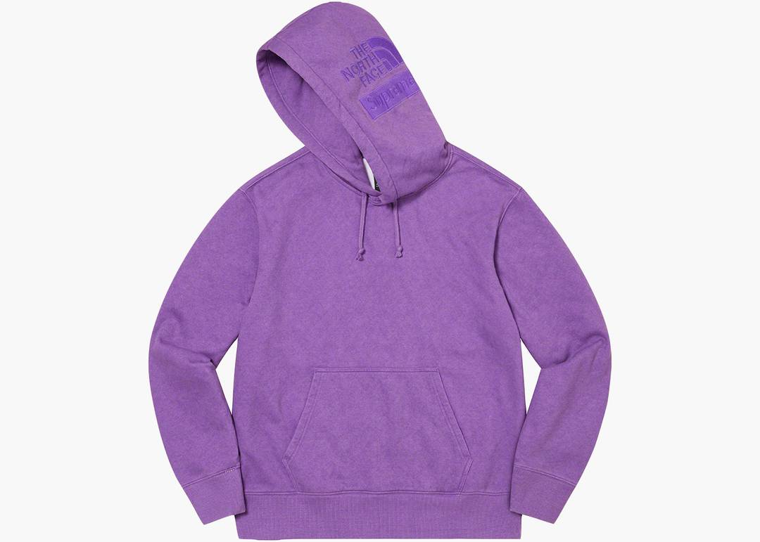 Supreme The North Face Pigment Printed Hooded Sweatshirt Purple