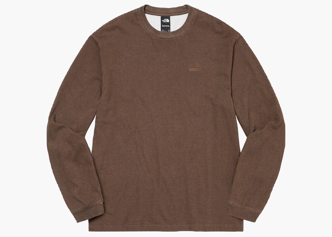 Supreme The North Face Pigment Printed L/S Top Brown | Hype Clothinga