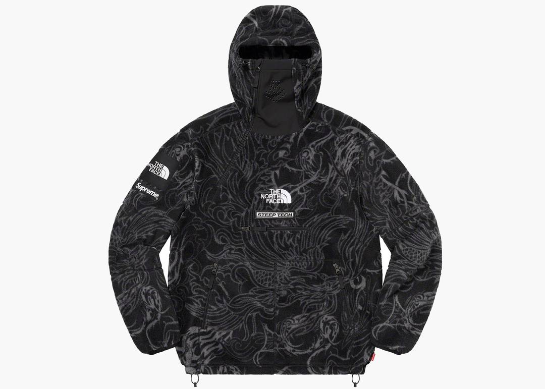 Supreme The North Face Steep Tech Fleece Pullover Black Dragon