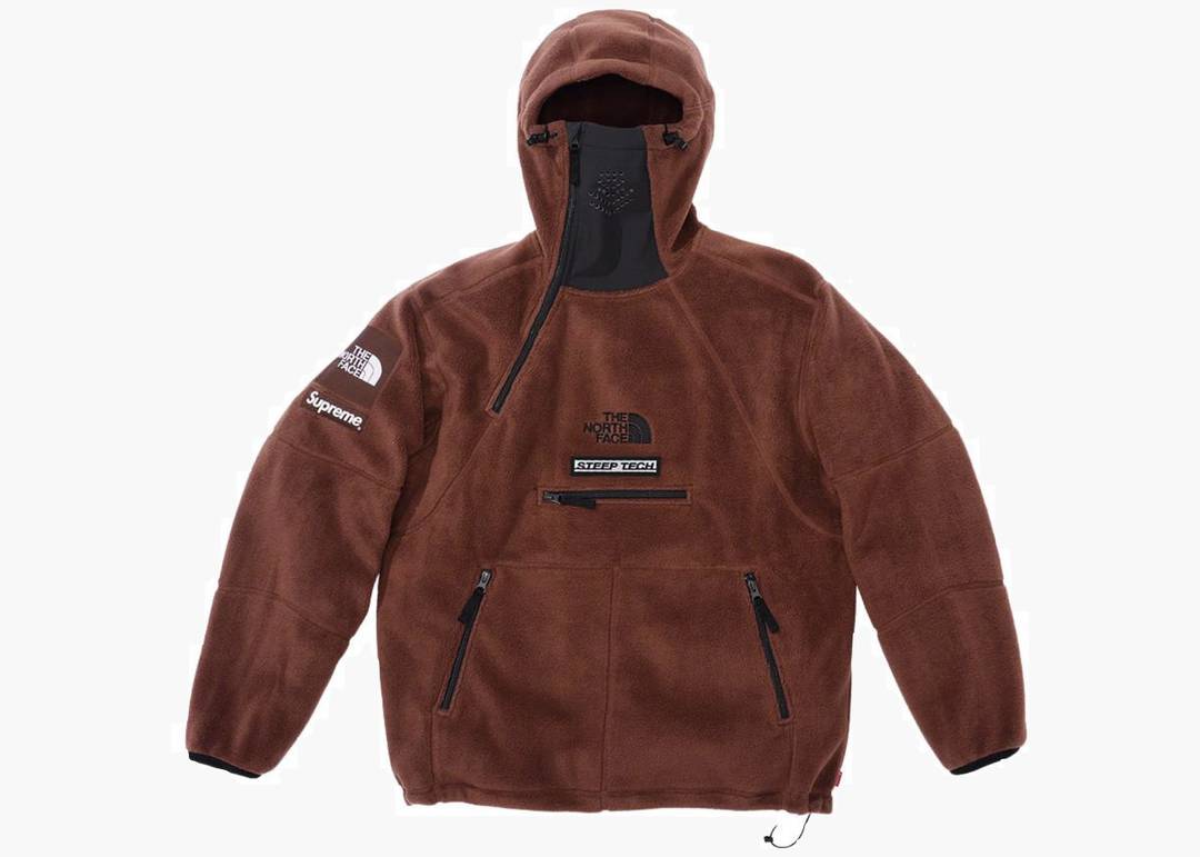 Supreme The North Face Steep Tech Fleece Pullover Brown | Hype