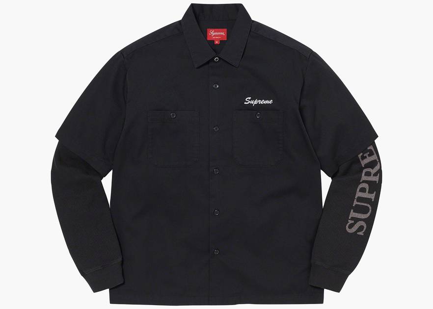 Supreme Thermal Work Shirt Black | Hype Clothinga