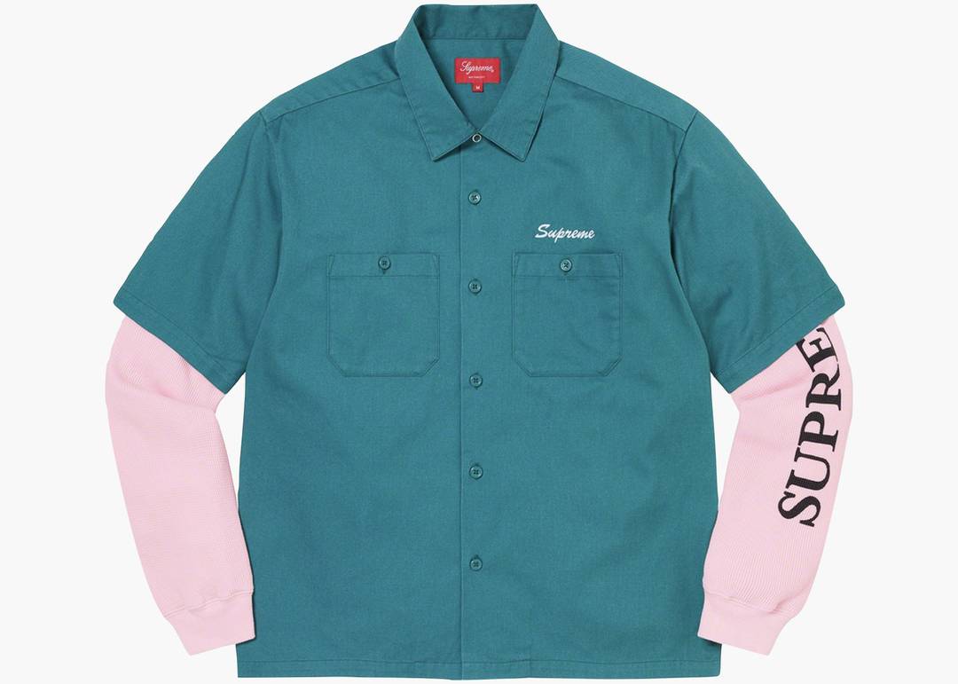 Supreme Thermal Work Shirt Work Green   Hype Clothinga