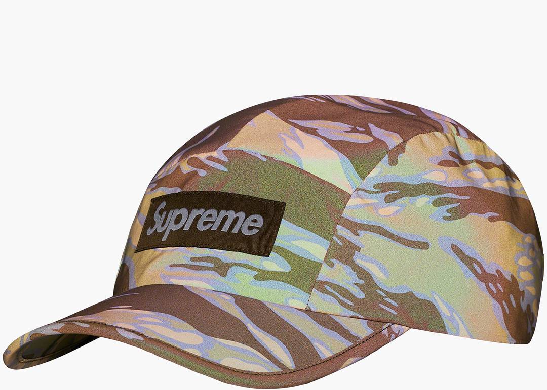 新作超激得Supreme Reflective Camo Camp Cap オレンジ キャップ