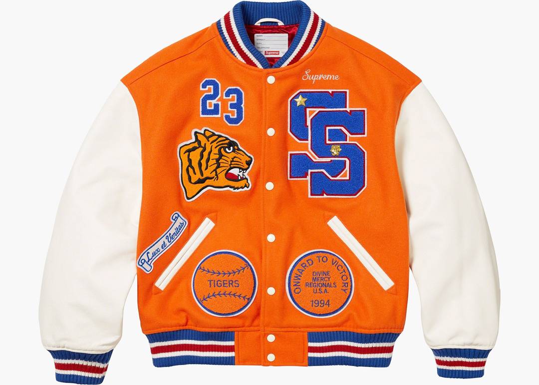 Supreme Tiger Varsity Jacket Orange | Hype Clothinga