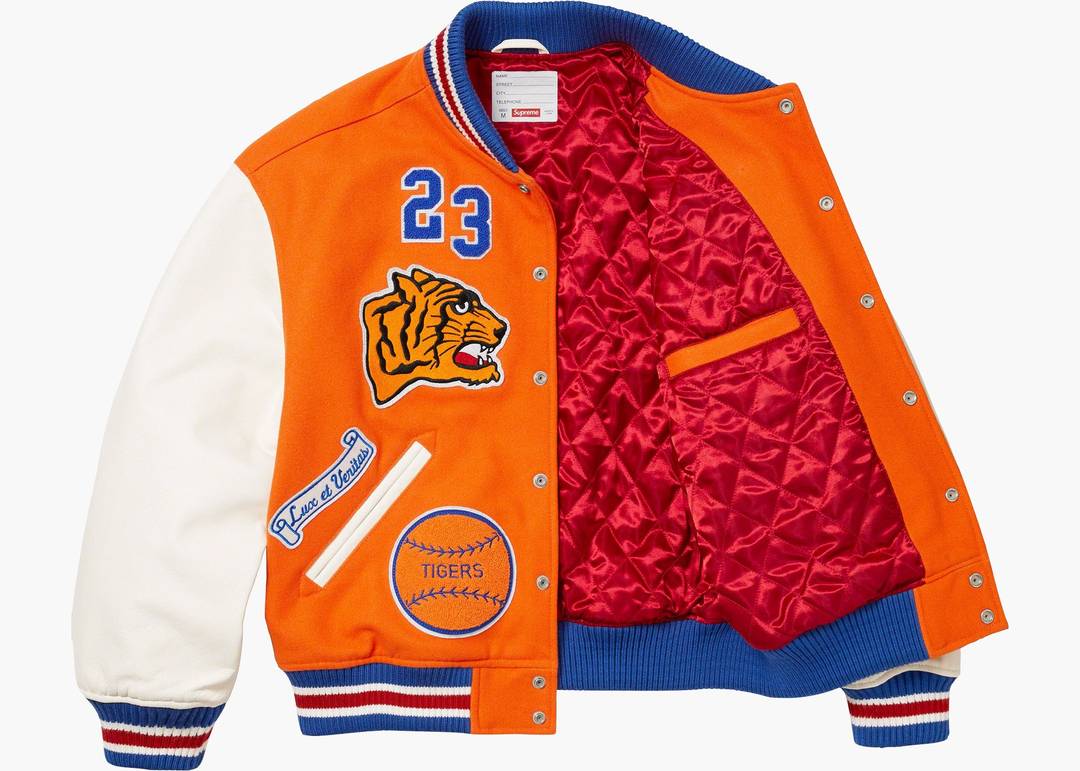 Supreme Tiger Varsity Jacket Orange | Hype Clothinga