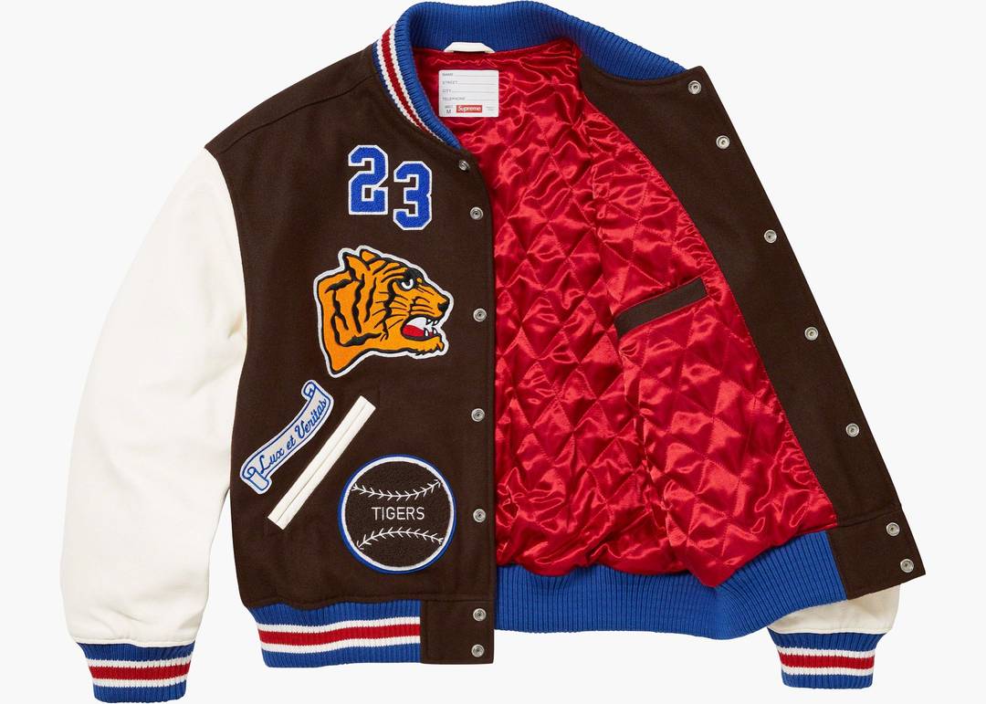 Supreme Tiger Varsity Jacket Brown | Hype Clothinga